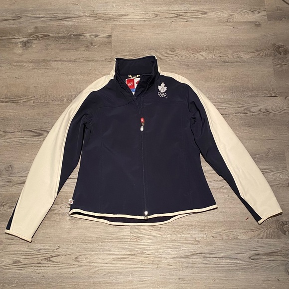 HBC Olympic Canada Soft Shell Blue Jacket Women’s Size Large - Picture 1 of 5